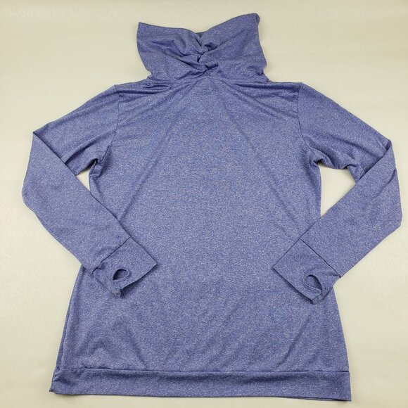 Albion Cowl Neck Pullover Sweatshirt Womens Large Blue Long Sleeve Active Top - Picture 6 of 12